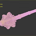 Ancient Golden Ornamental Weapon With Intricate Carvings And Decorative Top Design