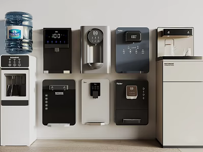 Various Styles Of Daily Use Water Dispensers On 3d model
