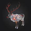 Lighted Reindeer Decor With Red Antlers And Illuminated Body For Festive Holiday