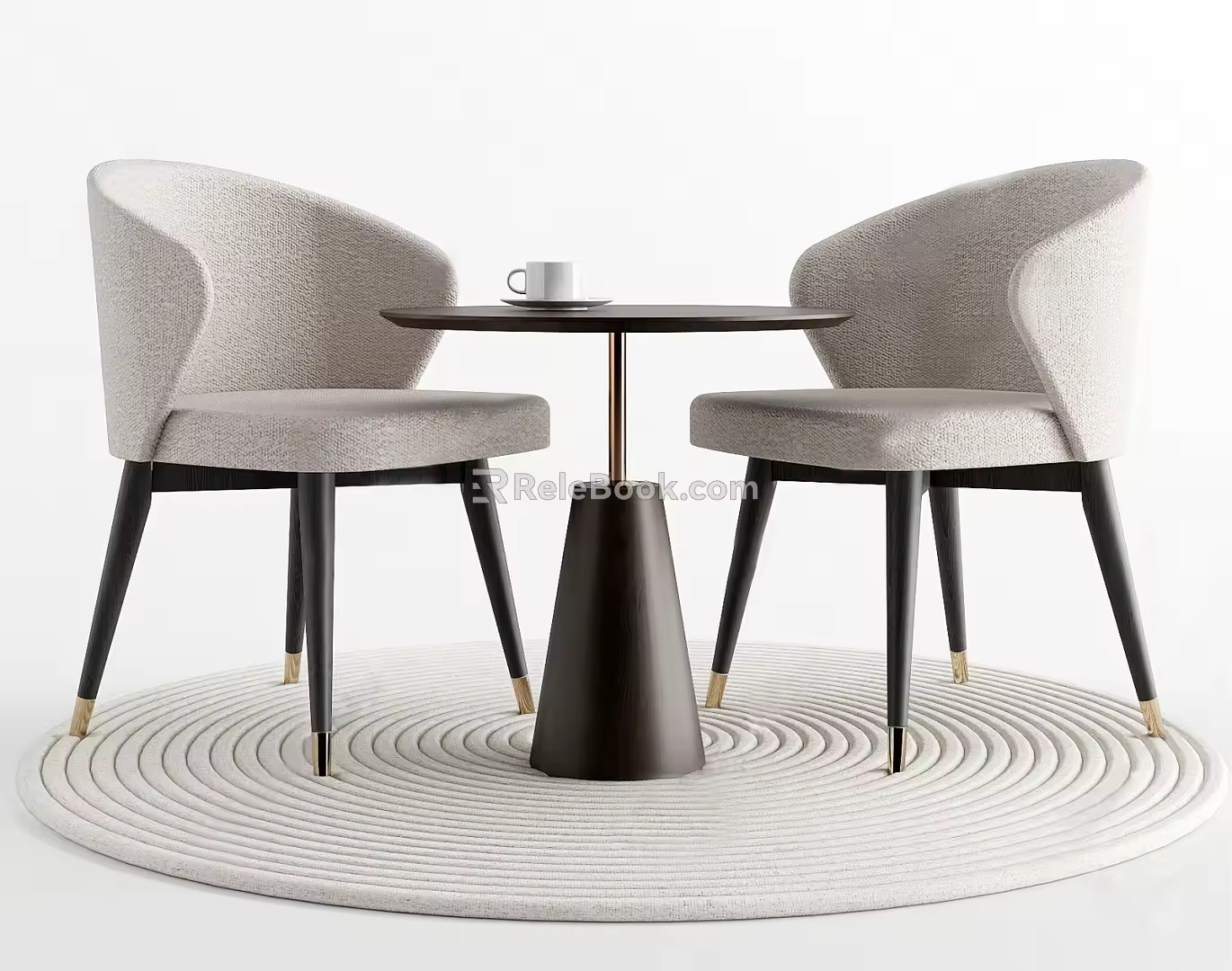 Modern leisure table and chair combination 3d model