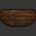 Oval Shaped Woven Basket In Natural Brown For Home Decor And Storage