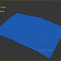 3D Hilly Terrain Model With Green Vegetation Rocky Areas Paths And Small Buildings