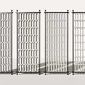 Modern Decorative Room Partitions With Metal Frames And Various Grid Patterns 3d model