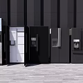 Modern Refrigerators With Various Door Styles Black White Colors And Water Dispenser Features