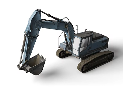 Construction Crawler Excavator Functional Vehicle With Cab Mechanical Arm And Bucket 3d model