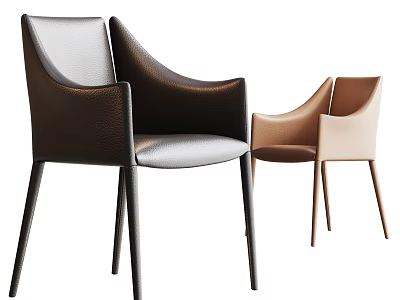 Modern Leather Dining Chairs With Sleek Design And Two Tone Colors 3d model