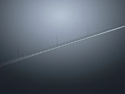 Long Metal Pipeline Structure With Support Poles And Industrial Design Features 3d model
