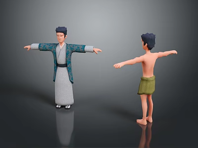 Men Japanese Handsome Men Young Teenagers Male Character Boys 3d model