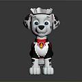 Cartoon Dalmatian Puppy Toy With White Crown Red Scarf And Black White Spots