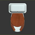 Stylish White Toilet With Orange Seat And Classic Tank Design