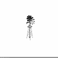 Outdoor Black Metal Windmill With Rotating Blades And Sturdy Metal Stand