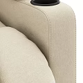 Beige Comfortable Massage Chair With Soft Upholstery Armrests And Side Pocket In Modern Living Room