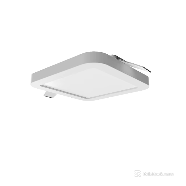 Modern Square LED Recessed Downlight Spotlight With White Panel Grey Frame For Home Ceiling 3d model