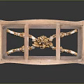 Ornate Classical Golden Coffee Table With Intricate Carved Legs And Glass Top