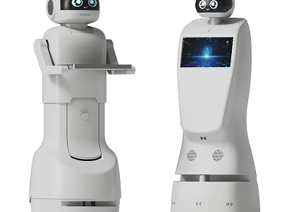 Smart Service Machines With Display Screen Tray And Modern Design Features 3d model