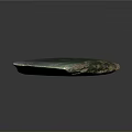 Ancient Green Stone Weapon With Handcrafted Blade And Textured Surface Design 3d model