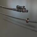Traditional Samurai Sword With Ornate Handle And Black Scabbard Design