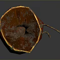 Decorative Red Bag With Green Leaf Patterns Brown Rim And String Decorations