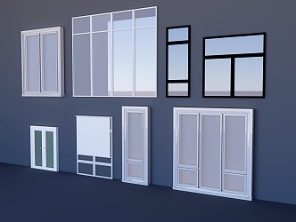 windows modern aluminum windows classroom windows 3d model