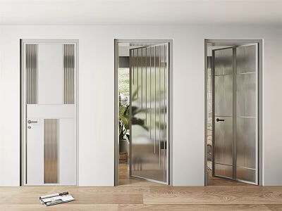 Modern swing door single door 3d model