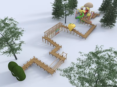 Modern Children's Amusement Facilities Children's Slide Climbing Frame Combination Characteristic Amusement Facilities 3d model