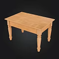 Simple Light Colored Wooden Dining Table With Straight Legs And Natural Finish