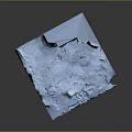Snow Covered Terrain Scene With Icebergs And Small Snowy Ground Object