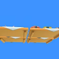 Colorful Japanese Sushi Platter With Salmon Crab Sticks Small Octopus On Orange Trays Blue Background