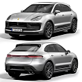 Silver Porsche SUV Exterior Design With Sporty Front Rear Views And Alloy Wheels