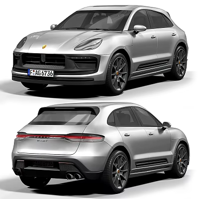 Silver Porsche SUV Exterior Design With Sporty Front Rear Views And Alloy Wheels 3d model Silver Porsche SUV Exterior Design With Sporty Front Rear Views And Alloy Wheels 3d model