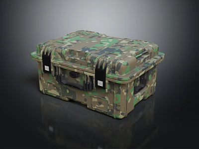 Camouflage Protective Case With Durable Design Reinforced Edges And Secure Latches 3d model