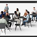Modern Multiplayer Cafe Characters 3d model