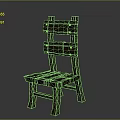 Rustic Wooden Chair With Natural Wood Grain And Sturdy Legs Design