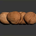 Organic Whole Walnuts on Dark Background With Shiny Reflective Surface