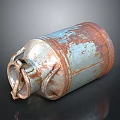 Vintage Rustic Metal Milk Can With Classic Design Home Decor 3d model