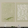 Minimalist Hanging Painting Art Hanging Painting Abstract Hanging Painting Cream Wind Hanging Painting 3d model