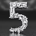 Creative Number 5 Photo Spot Made With Metal Bolts And Nuts