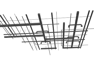 Ceiling Metal Grid Framework Structure For Construction Support Beams 3d model