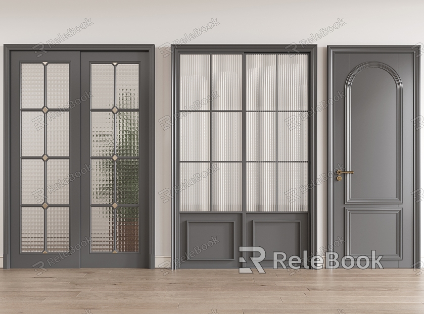 door bedroom door sliding door combination wood model