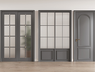 door bedroom door sliding door combination wood 3d model