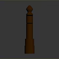 Computer Cylindrical Component in Brown Color With Pointed Top And Textured Base Design