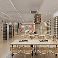 Book Art Themed Library Interior With Wooden Grille And Circular Arch