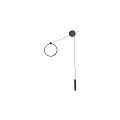 Modern Minimalist Wall Sconce With Circular Gold Ring And Black Hanging Design