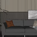 Modern Double Sofa Simple Sofa 3d model
