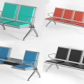 Public Chairs In Various Colors And Styles With Metal Frames And Padded Seats