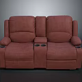 Red Reclining Loveseat With Built In Cup Holders Modern Upholstered Design 3d model