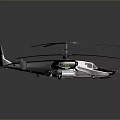 Realistic Detailed Blue Military Helicopter 3D Model With Main Rotors And Weapons