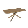 Modern Outdoor Table With Wooden Tabletop And Metal X Shaped Legs Sturdy Design