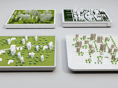Commercial Urban Planning Scale Models With Building Layouts And Green Spaces 3d model
