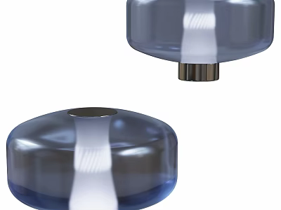 Modern Blue Glass Table Lamp Design With Transparent Shade And Metal Base 3d model